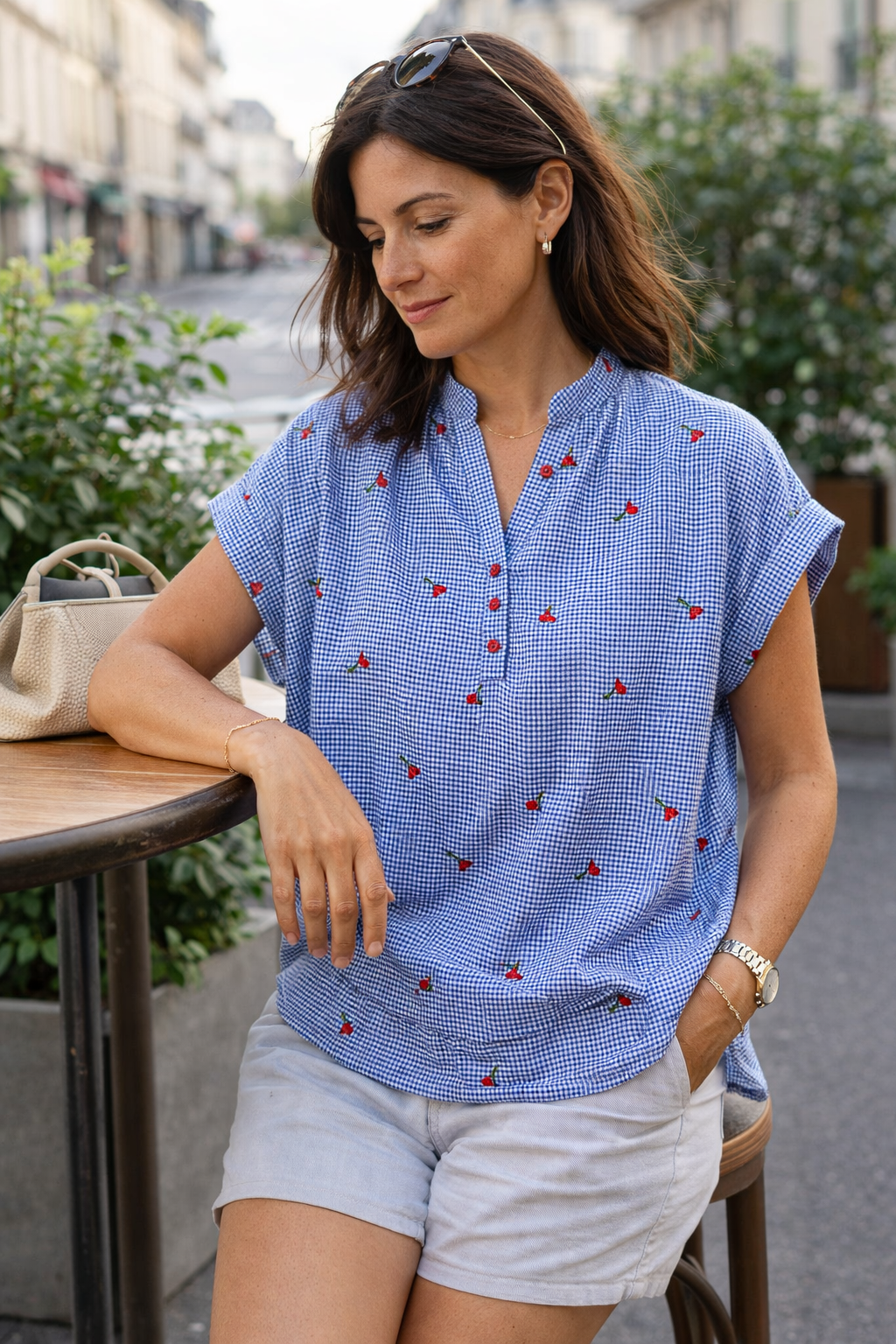 Blouse Vichy Cerises