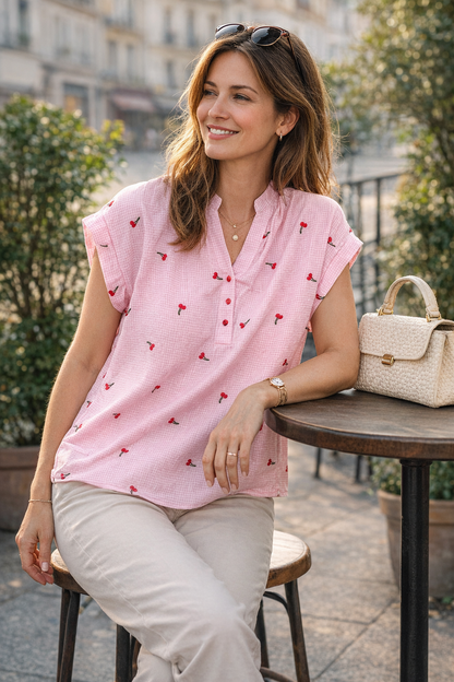 Blouse Vichy Cerises
