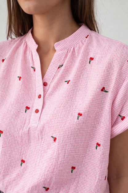 Blouse Vichy Cerises