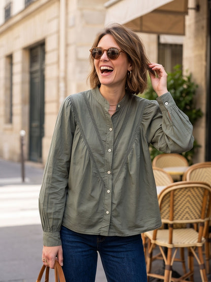 Chemise Juliette - Col Volanté Dentelle