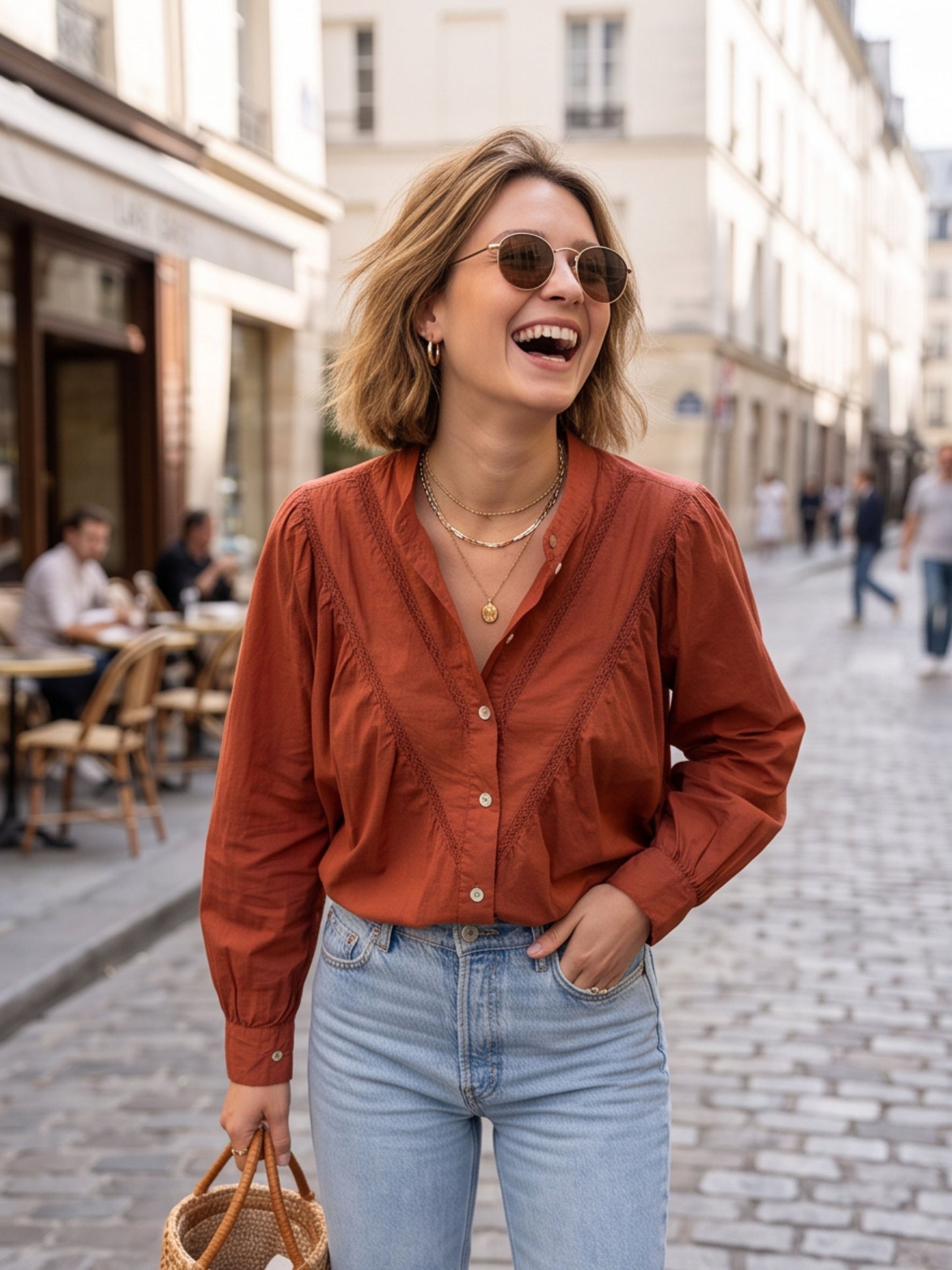 Chemise Juliette - Col Volanté Dentelle