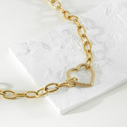 Collier Cœur Strass