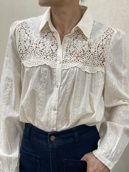 Chemise Broderie Anglaise avec Col