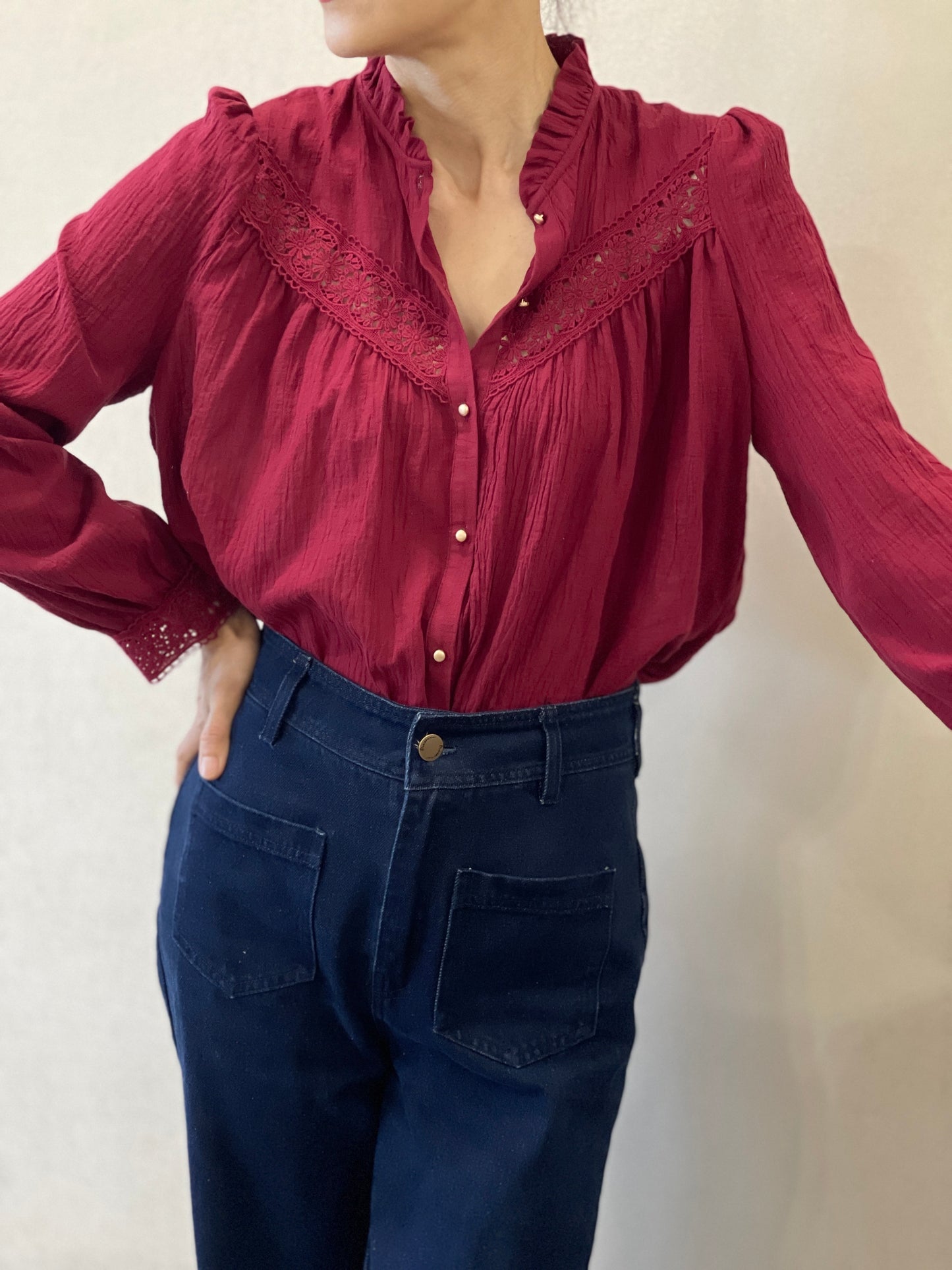 Chemise Féminine Dentelle Bohème