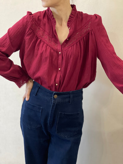 Chemise Féminine Dentelle Bohème