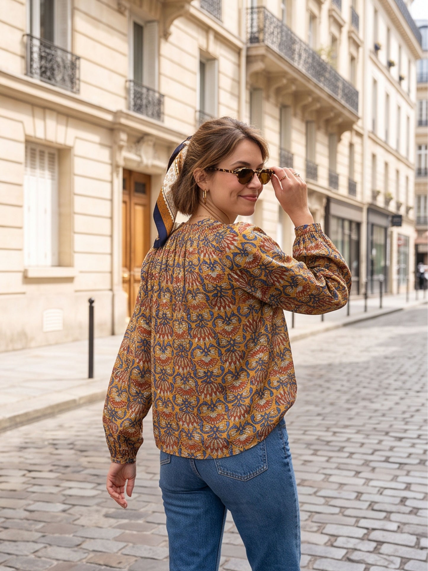 Chemise Adèle - Fleurs Moutarde