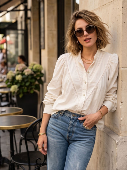 Chemise Juliette - Col Volanté Dentelle