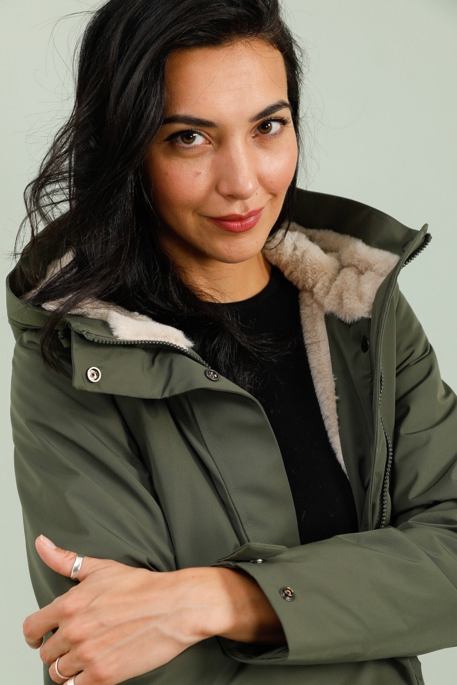 Parka Imperméable Fourré Bicolore