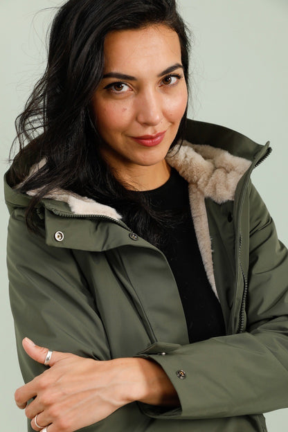 Parka Imperméable Fourré Bicolore