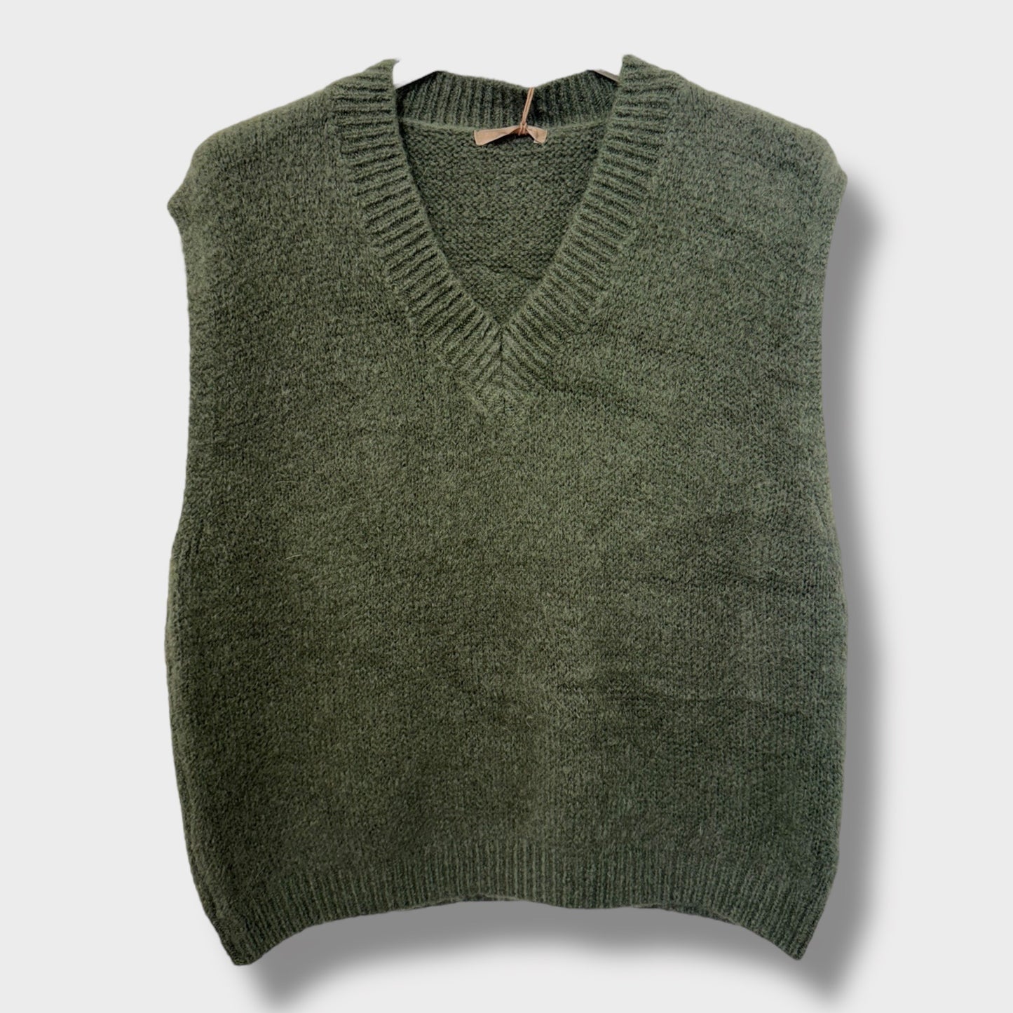 Pull sans Manches Col V Mohair
