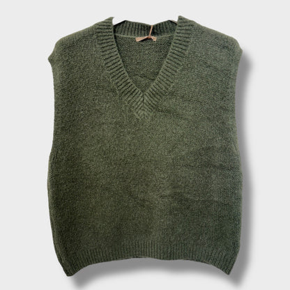 Pull sans Manches Col V Mohair