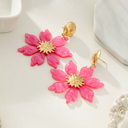Boucles d'Oreilles Florales Nacrées