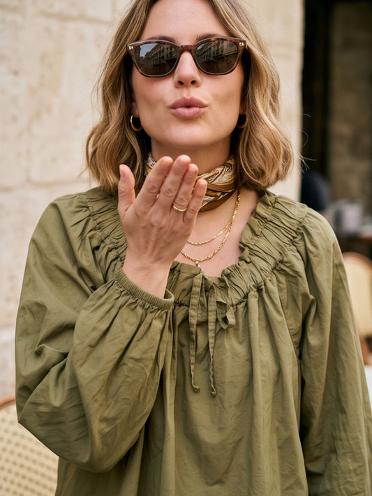 Blouse Guillemette - Col Froncé