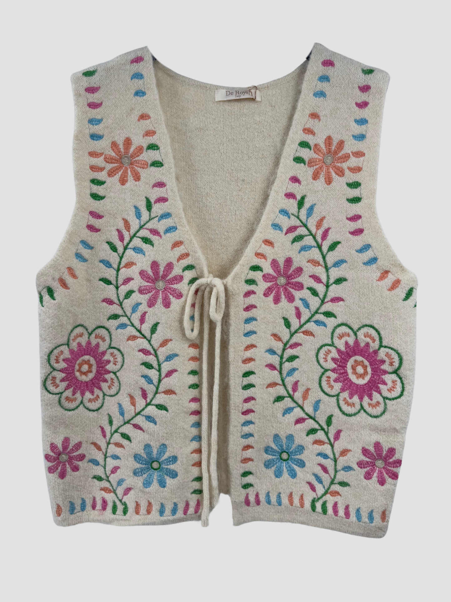 Gilet Bohème Brodé Fleuri