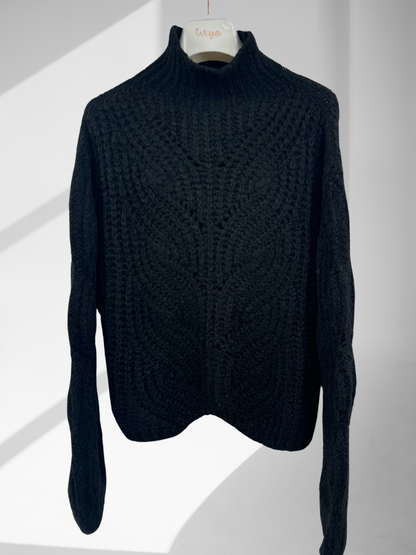 Pull Crochet Col Montant