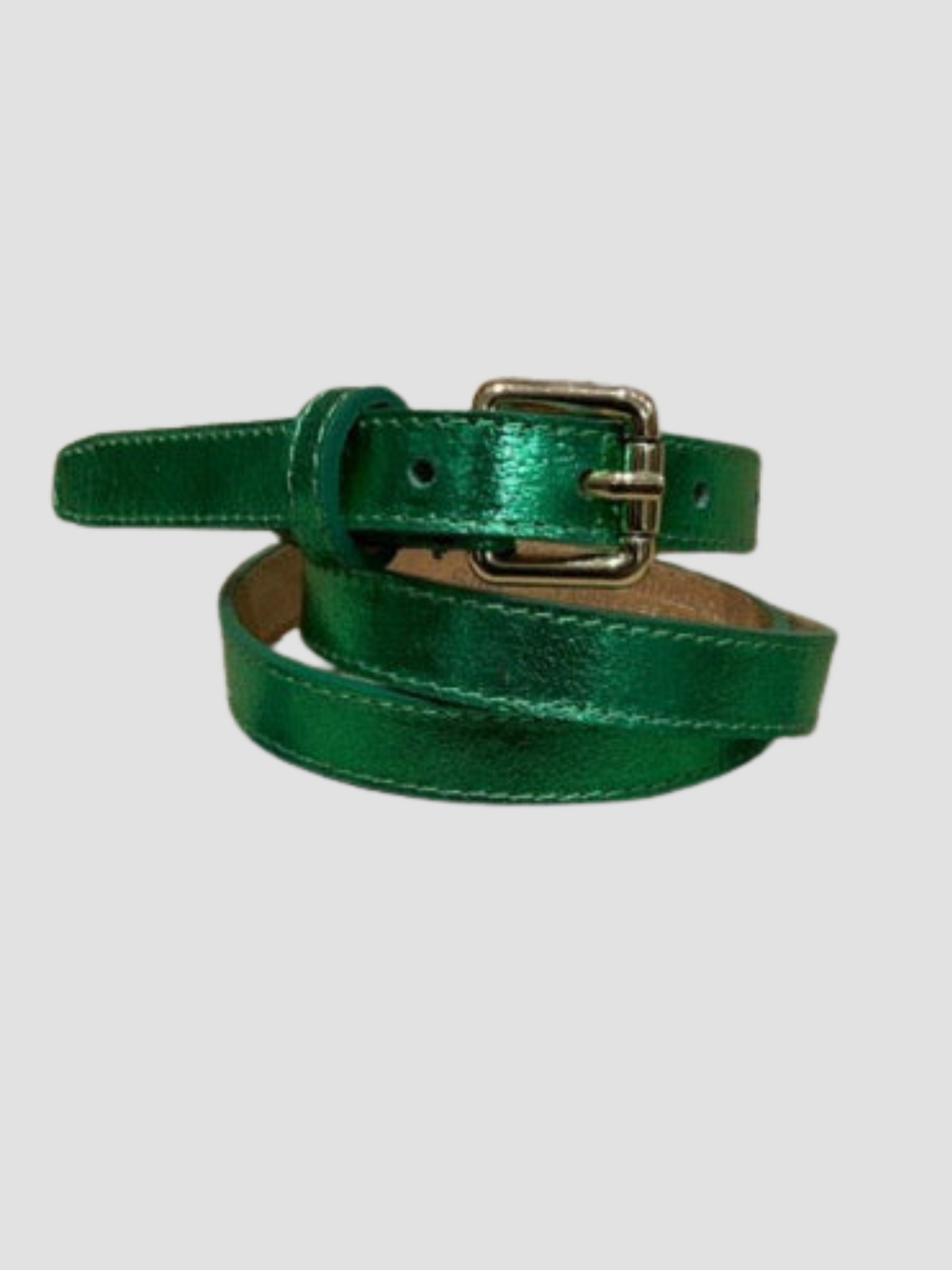 Ceinture Fine Brillante en cuir