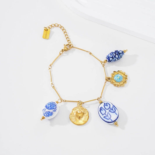 Bracelet Perles Bleues