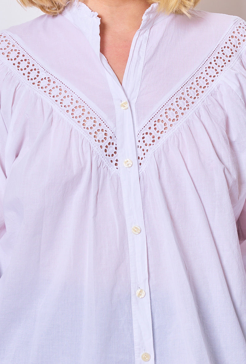 Chemise Manches Longues Dentelle - TU du 44 au 50