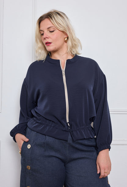 Veste Zippée Satinée - TU du 44 au 50