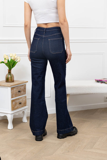 Jean Taille Haute à Boutons