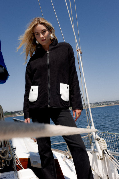 Veste à Motifs Coeurs Réversible