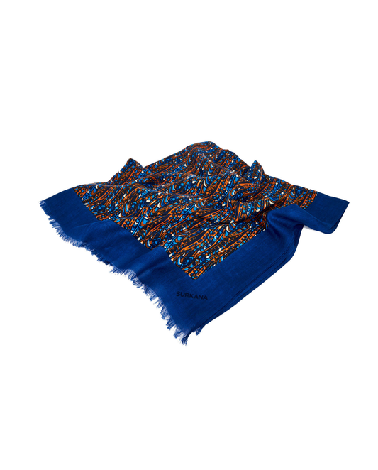 Foulard en Viscose Imprimé Bleu