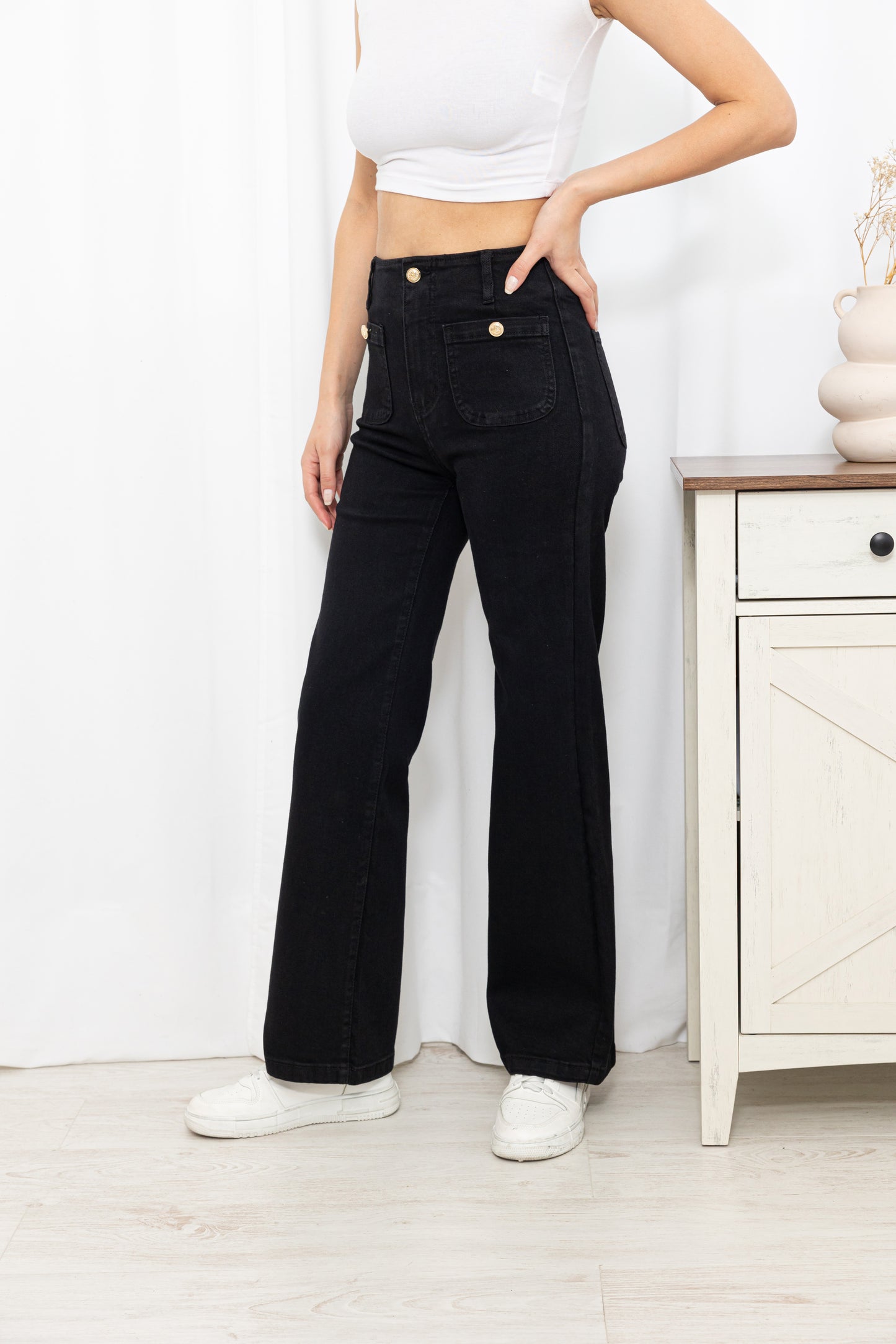 Jean Boutonné Wide Leg