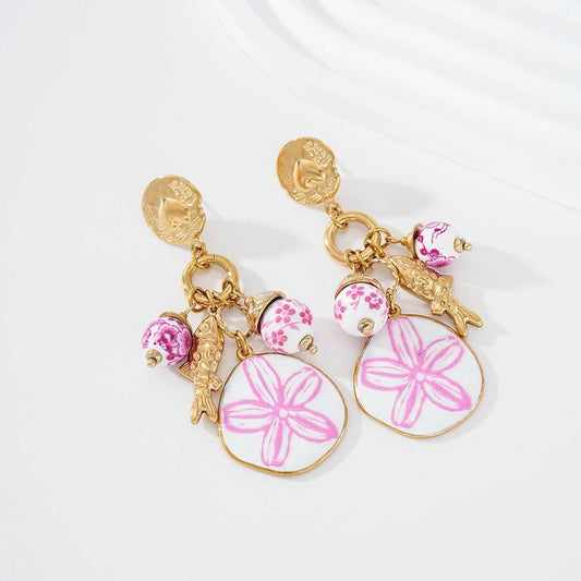 Boucles Pampilles Roses