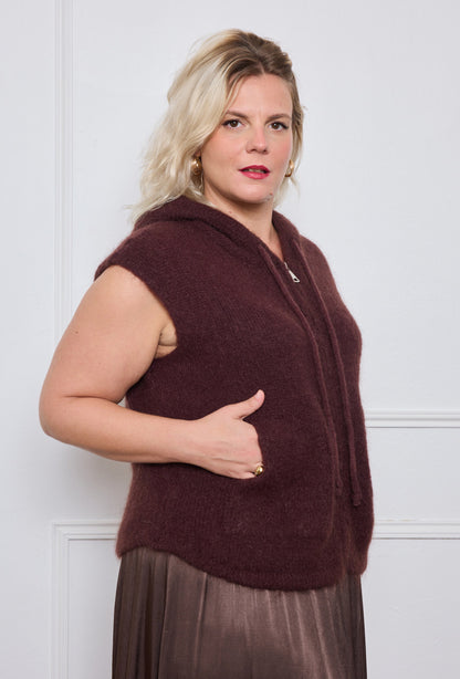 Gilet Mohair avec Capuche