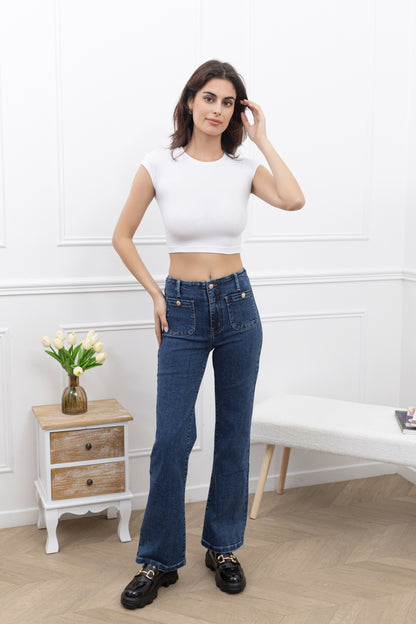 Jean Boutonné Wide Leg