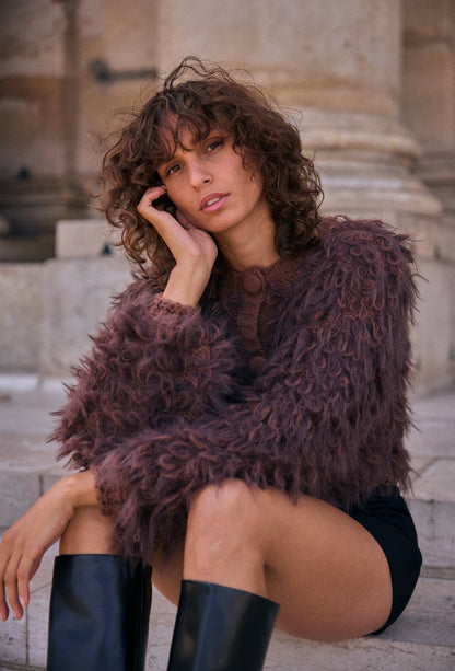 Gilet Bouclette Brun