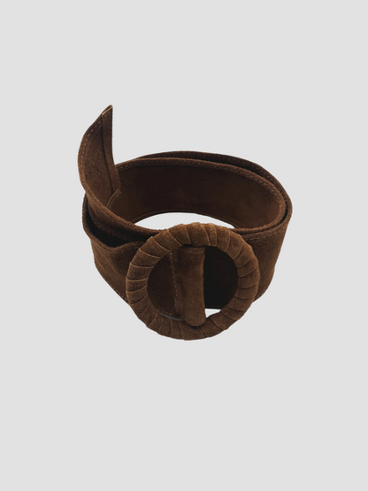 Ceinture Large Unie en Cuir