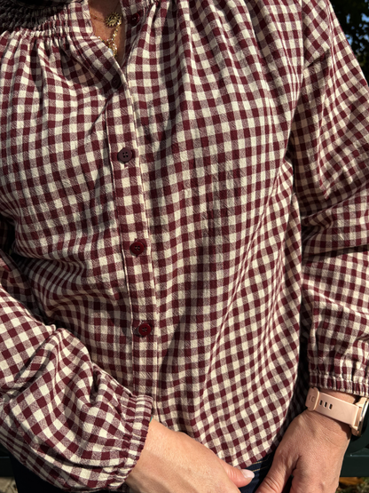 Chemise Carreaux Bordeaux