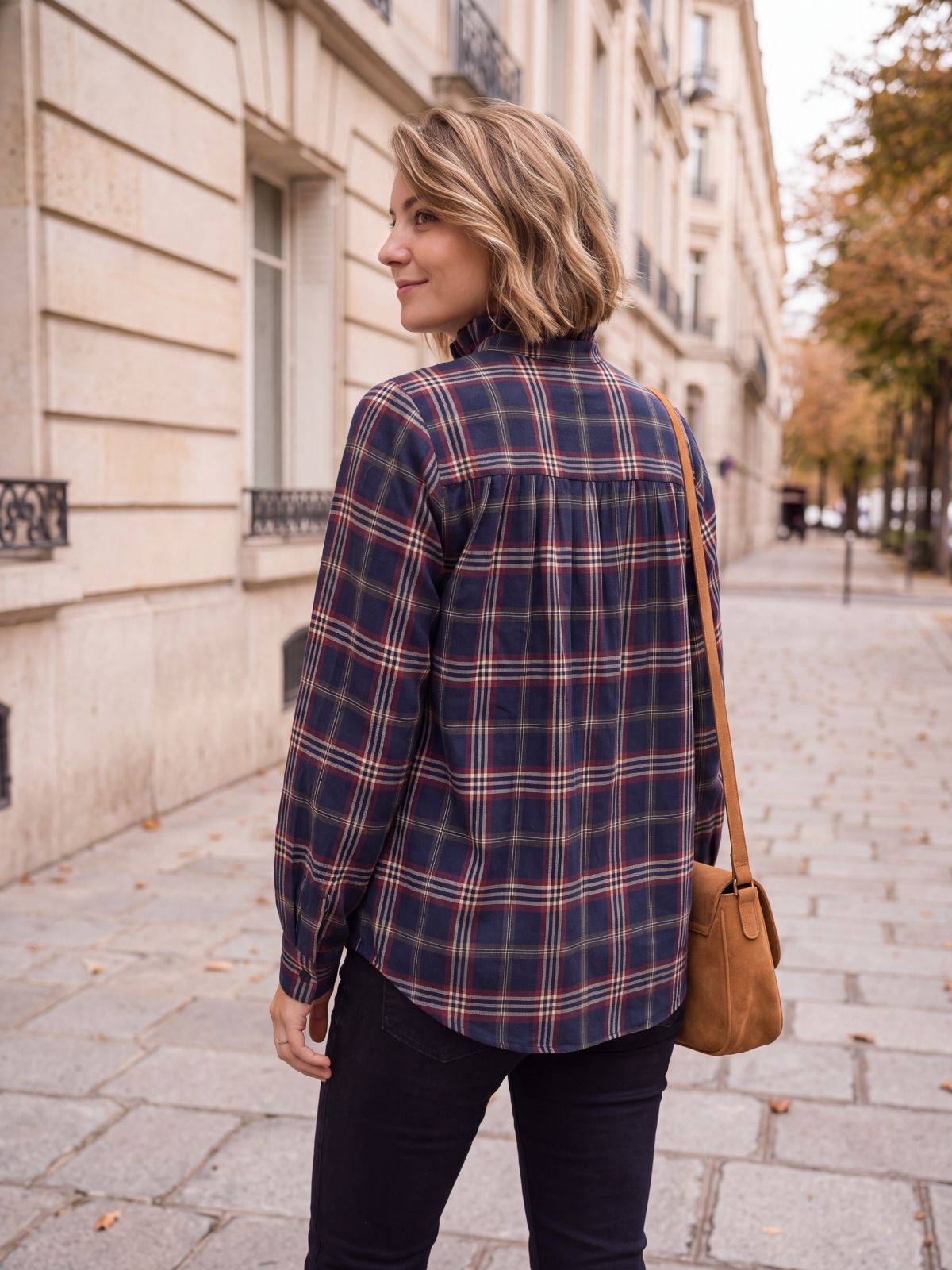 Chemise Léonie - Carreaux Marine et Rouge