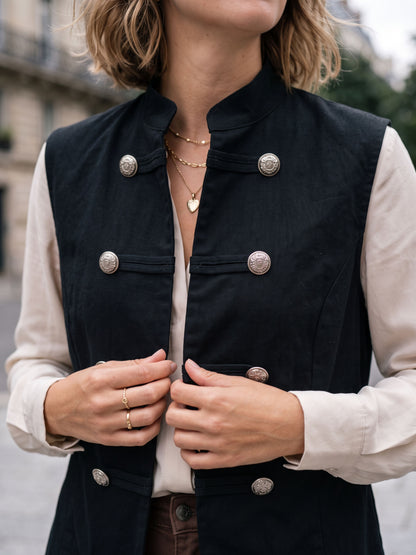 Gilet Sidoine - Officier Boutons Dorés