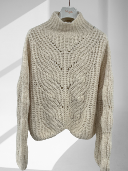 Pull Crochet Col Montant