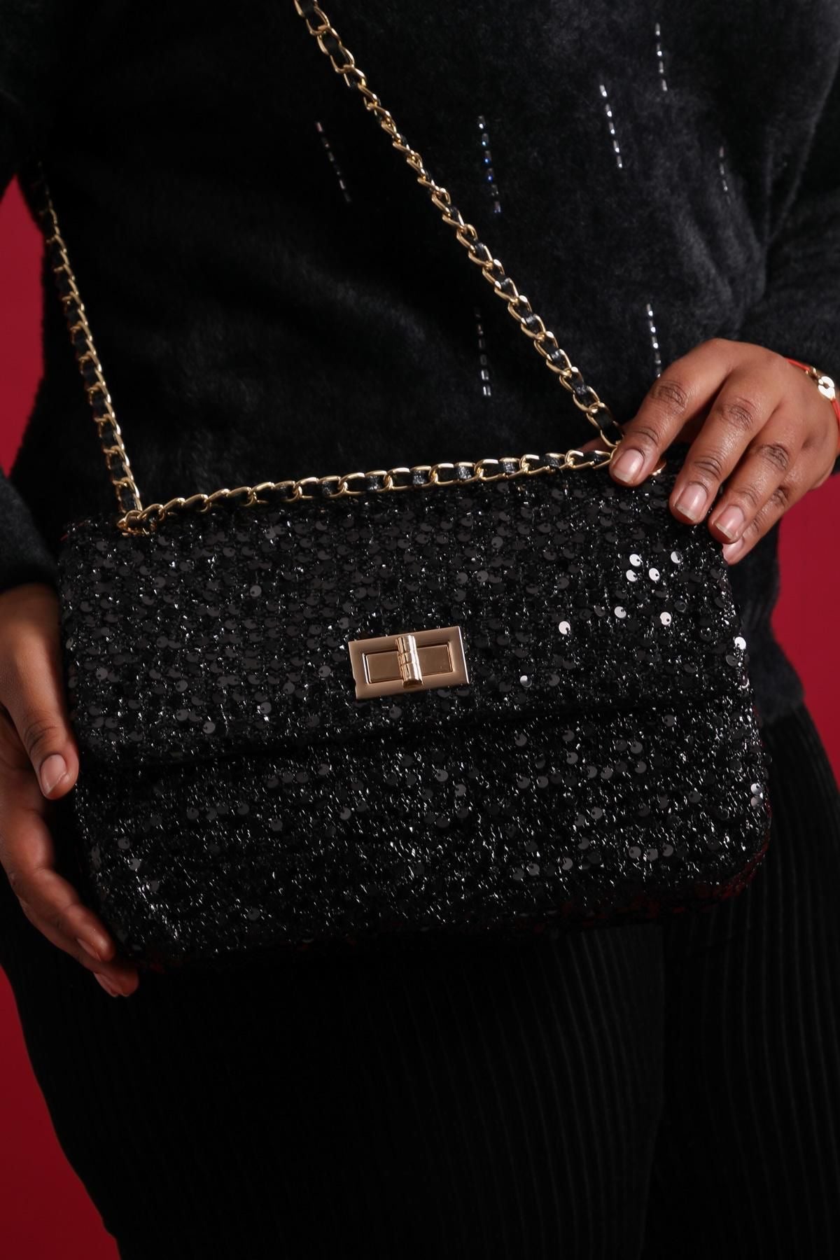 Sac Sequins Noir