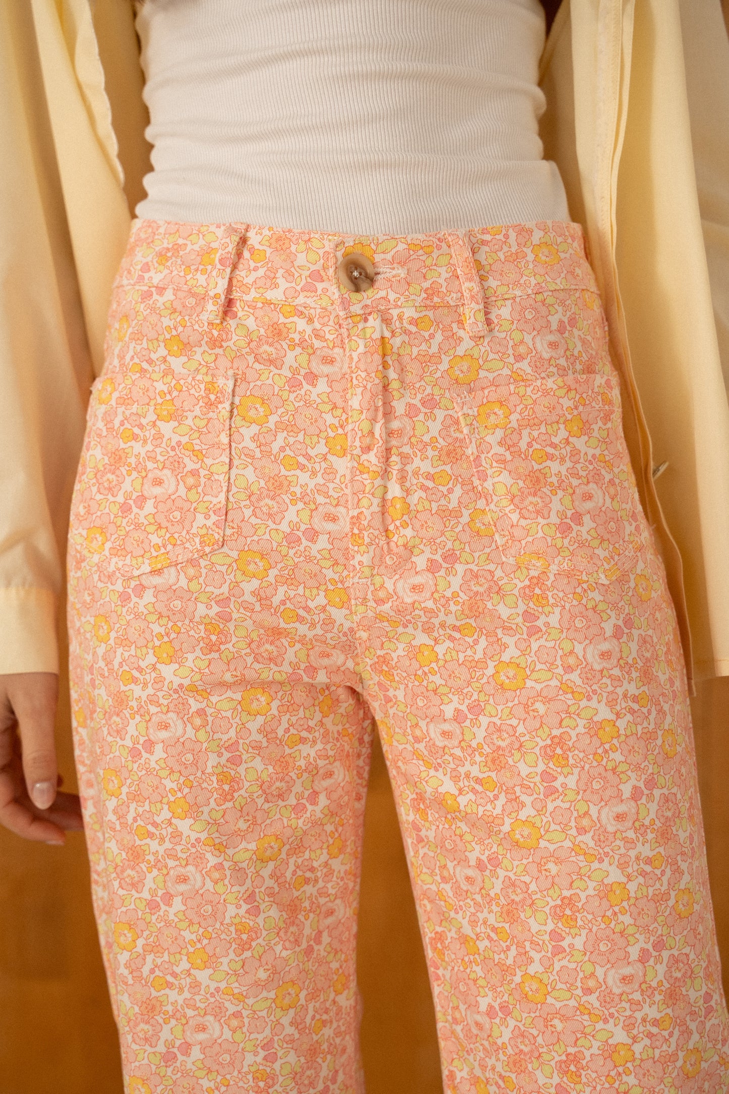 Pantalon Large Fleuri