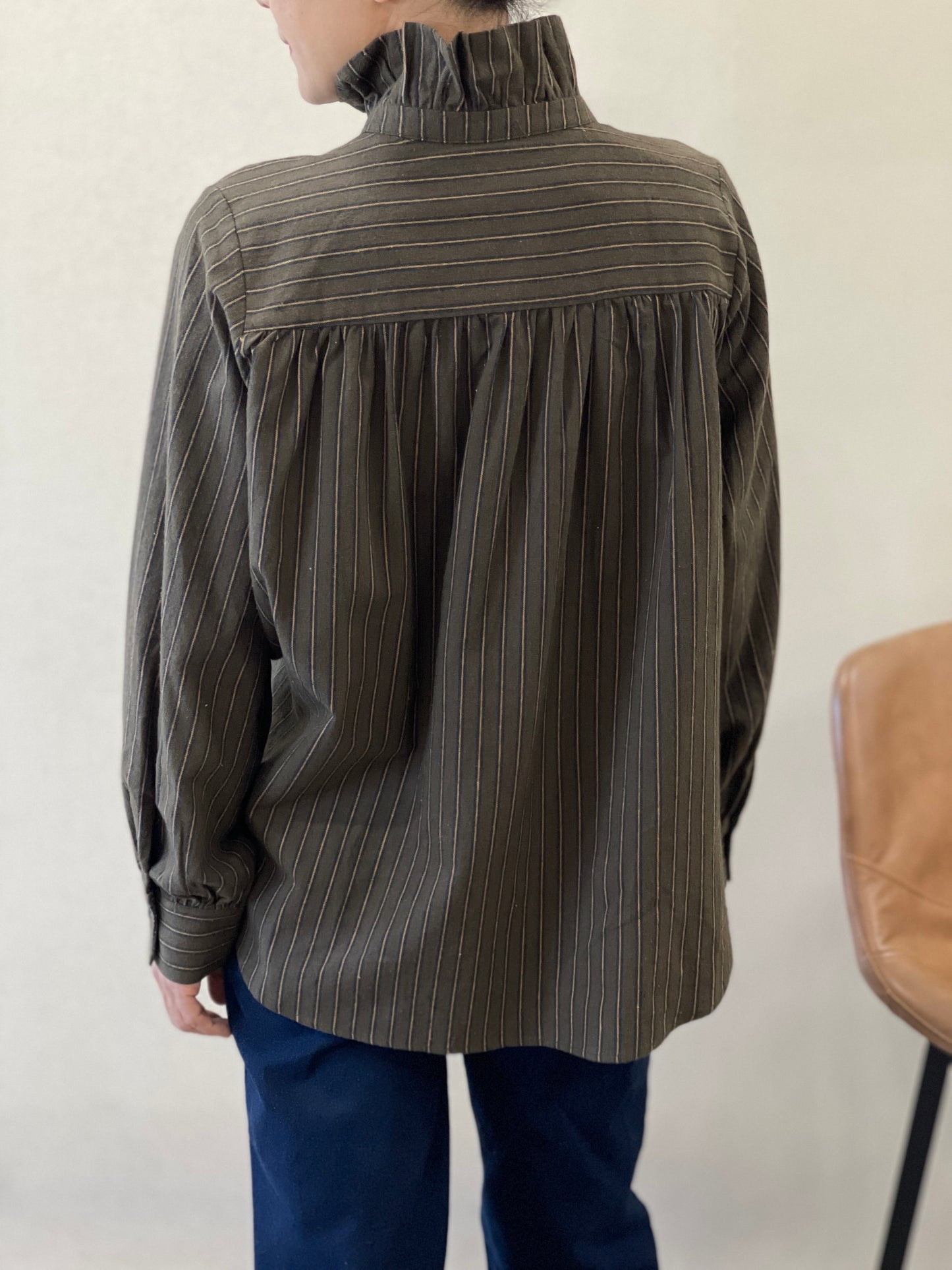 Chemise Kaki Rayures Fines