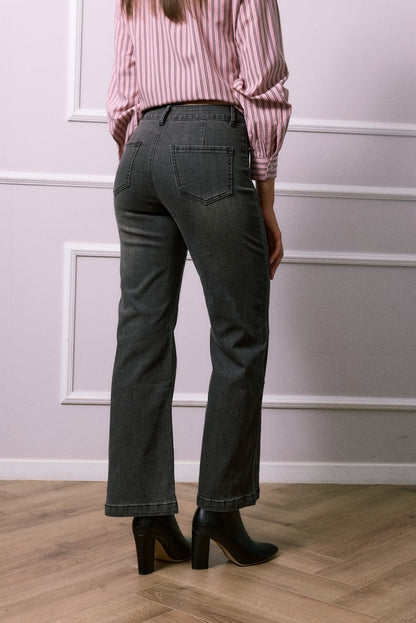 Jean Flare Gris Délavé