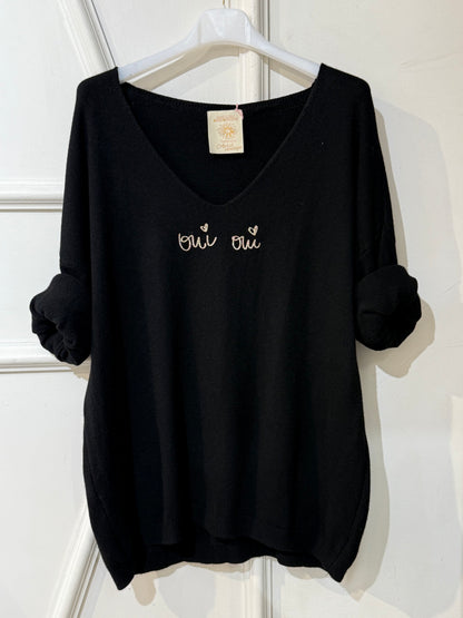 Pull Brodé "Oui Oui"