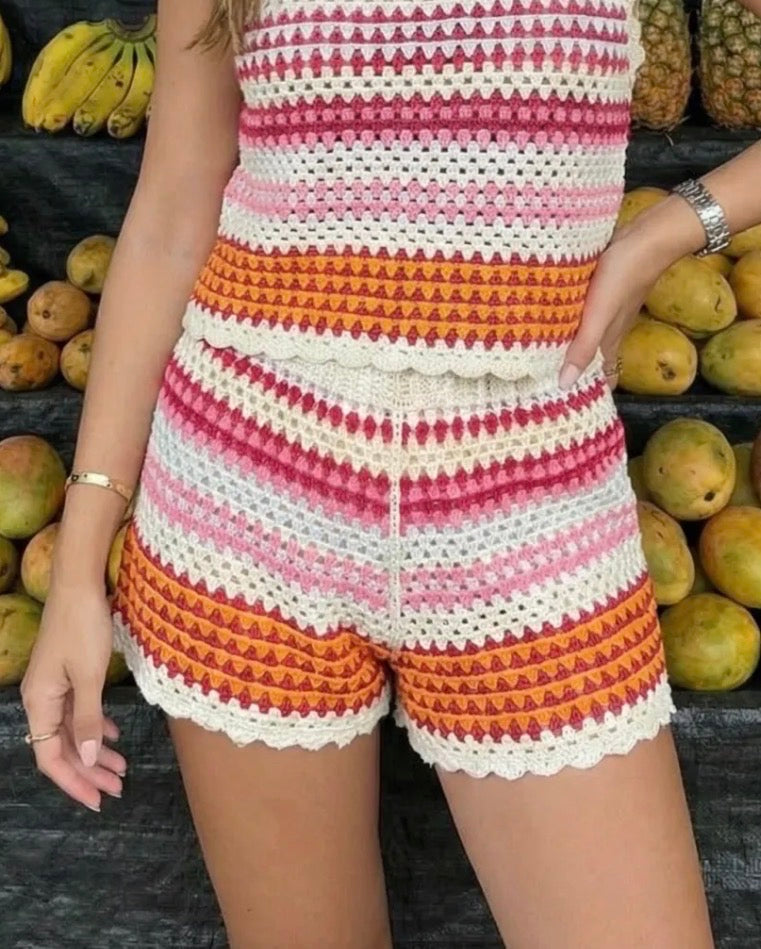 Short Crochet Rayé