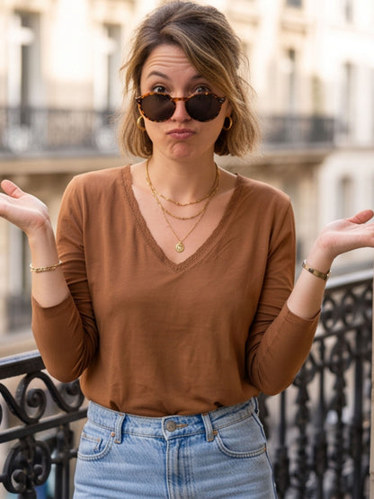 Top Louise - Col V Dentelle
