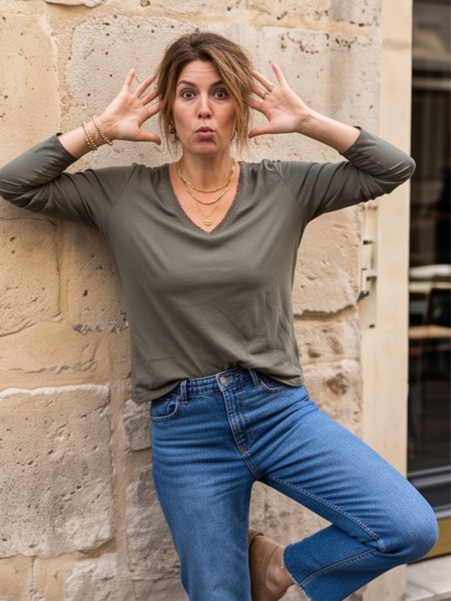 Top Louise - Col V Dentelle