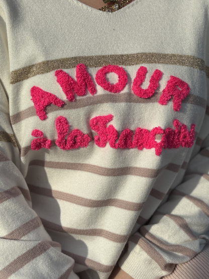 Pull Rayé "Amour à la Française"