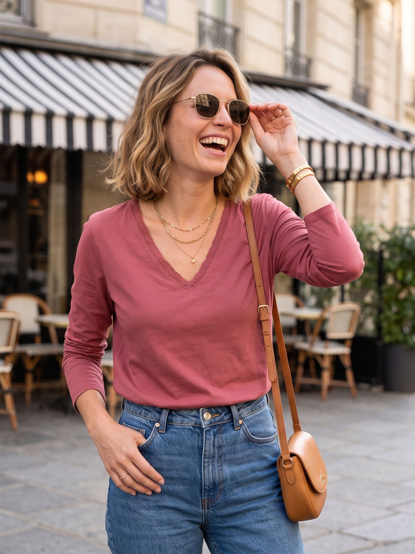 Top Louise - Col V Dentelle