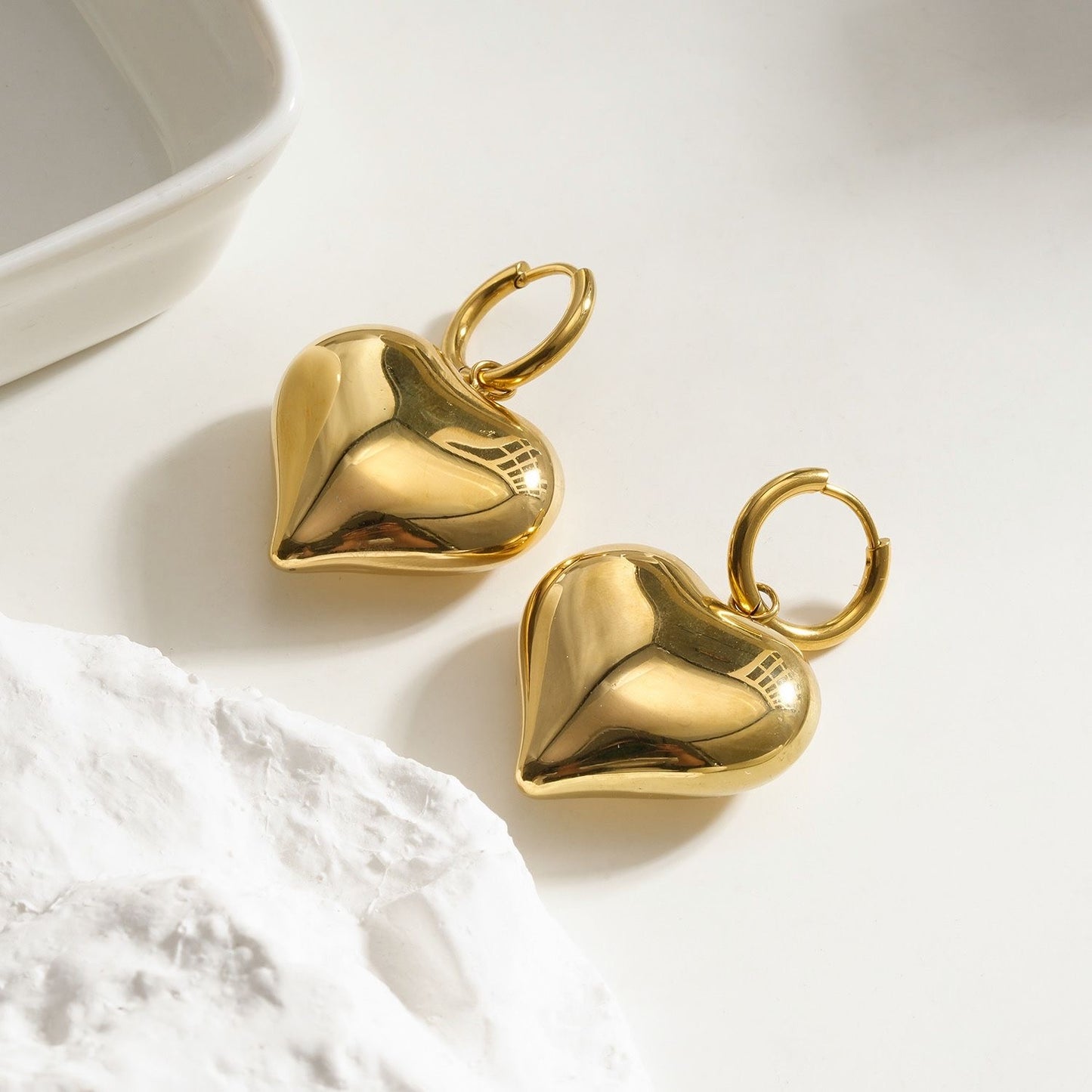 Boucles cœur dorées