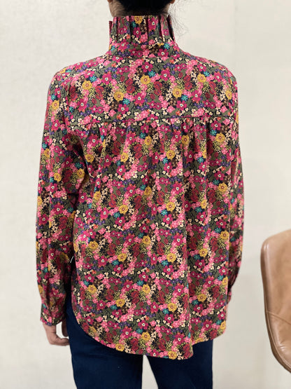 Chemise Col Montant Fleurie