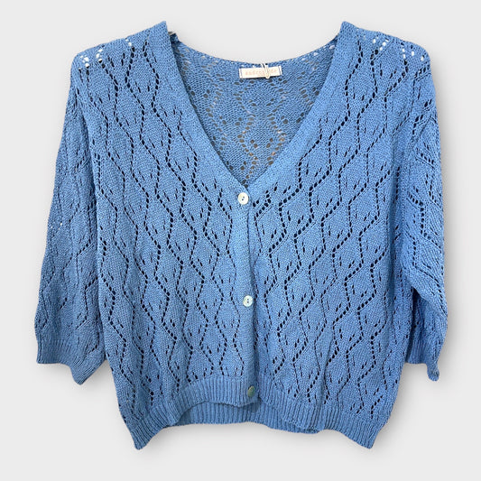 Cardigan Ajouré en Coton