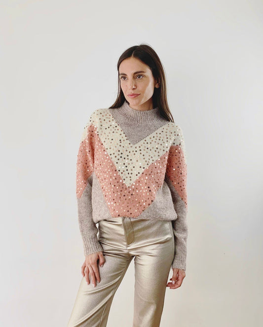 Pull à Paillettes en Laine